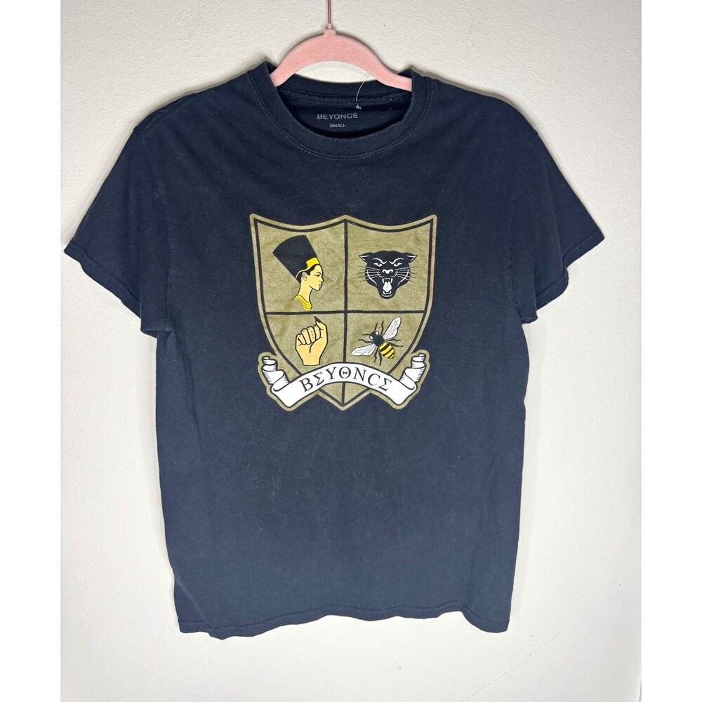 Beyoncé Black Graphic Print Crew Neck Short Sleeve Logo Tee Unisex Size S